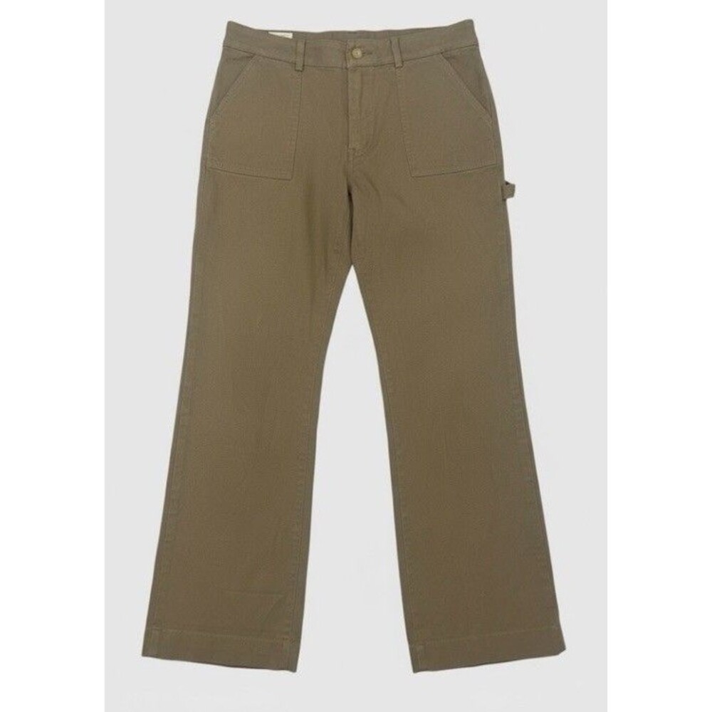 Lacoste Made in France Cotton Stretch Utility Pants Women's 38 Khaki Beige